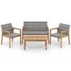 Hivvago 4-piece Patio Furniture Set With Loveseat Single Chairs And Coffee Table