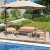 Hivvago 4 Piece Wood Patio Furniture With Armchairs Loveseat And Coffee Table-off White
