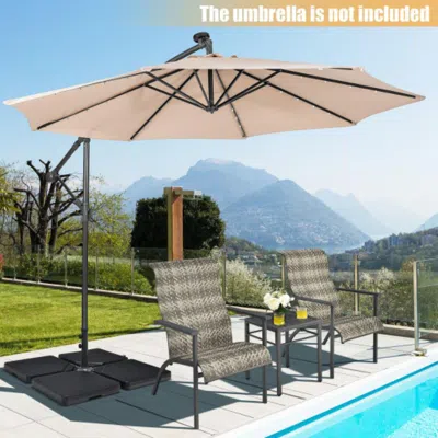 Hivvago 4 Pieces 13l Cantilever Offset Patio Umbrella Base With Easy-fill Spouts
