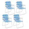 Hivvago 4 Pieces Folding Beach Chair Camping Lawn Webbing Chair-red