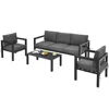 Hivvago 4 Pieces Outdoor Furniture Set For Backyard And Poolside-gray In Gray