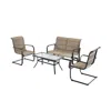 Hivvago 4 Pieces Outdoor Patio Furniture Set With Padded Glider Loveseat And Coffee Table-brown In Neutral