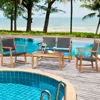 Hivvago 4 Pieces Outdoor Patio Rattan Furniture Sofa Set With Acacia Wood Frame