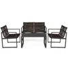 Hivvago 4 Pieces Patio Furniture Conversation Set With Sofa Loveseat