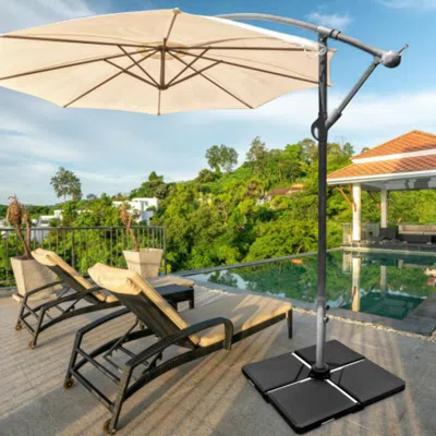 Hivvago 4 Pieces Square Fillable Patio Umbrella Base Set With Handle And Funnel