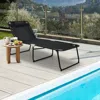 Hivvago 4 Position Folding Lounge Chaise With Adjustable Backrest And Footrest-gray