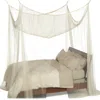 Hivvago 4-post Bed Canopy In Ecru Color Mesh Fabric - Fits All Bed Sizes In Neutral