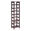 Hivvago 4-shelf Narrow Shelving Unit Bookcase Tower In Espresso In Brown