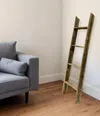 Hivvago 4 Step Rustic Black Wood Ladder Shelf In Brown