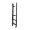 Hivvago 4 Step Rustic Black Wood Ladder Shelf In Black