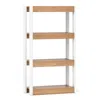 Hivvago 4 Tier Bookshelf Wooden Bookcase With Dual Anti-tipping Kits