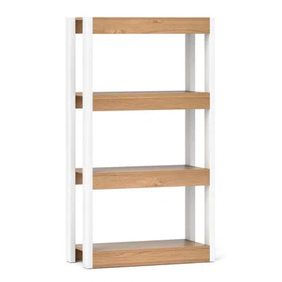 Hivvago 4 Tier Bookshelf Wooden Bookcase With Dual Anti-tipping Kits