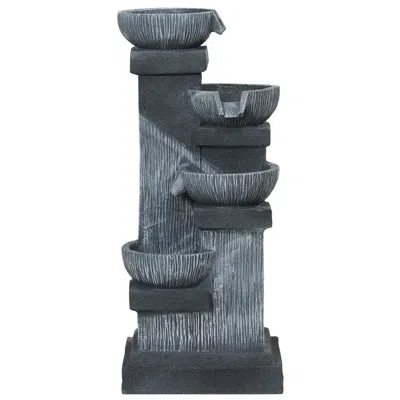 Hivvago 4 Tier Cascading Bowl Garden Fountain In Gray