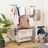 Hivvago 4-tier Clothes Drying Rack With Rotatable Side Wings And Collapsible Shelves-gray