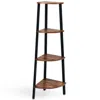 Hivvago 4-tier Corner Shelf Metal Storage Rack Domestic Bookcase-black