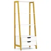 Hivvago 4-tier Ladder Shelf With 2 Drawers 52.5 Inch Tall Freestanding Bookcase