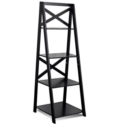 Hivvago 4-tier Leaning Free Standing Ladder Shelf Bookcase