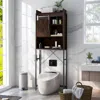 Hivvago 4-tier Multifunctional Toilet Sorage Cabinet With Adjustable Shelf And Sliding Barn Door