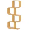 Hivvago 4-tier S-shaped Bamboo Bookcase With 4 Open Cubes For Living Room-natural