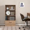 Hivvago 4-tier Storage Bookcase With Open Shelves Drawer And Anti-toppling Device-natural