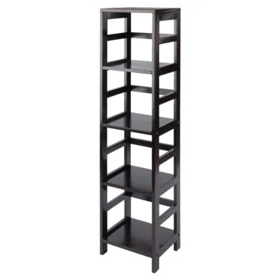 Hivvago 4-tier Storage Shelf Espresso In Black