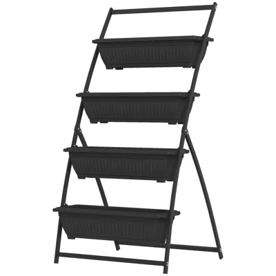 Hivvago 4-tier Vertical Raised Garden Planter In Black