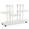 Hivvago 4-tier Wood Casters Rolling Shelf Plant Stand