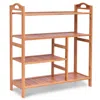 Hivvago 4 Tiers Multifunction Bamboo Storage Shoe Rack For Entryway Hallway
