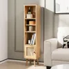 Hivvago 4 Tiers Rattan Storage Cabinet With Slim Design-natural