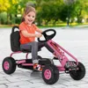 Hivvago 4 Wheel Pedal Powered Ride On With Adjustable Seat-blue
