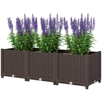 Hivvago 4 X 1 Ft Outdoor Planter Box For Vegetables And Herbs