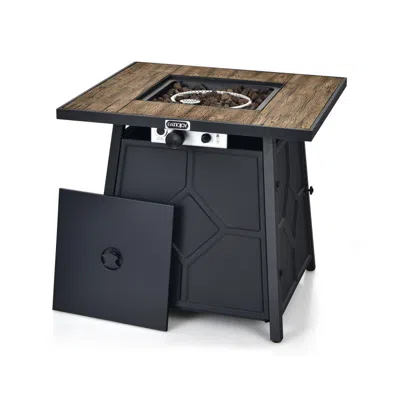 Hivvago 40 000 Btu 28 Inches Propane Gas Fire Pit Table With Cover In Black