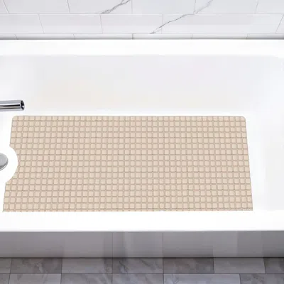 Hivvago 40" Beige Geometric Tiles Non Slip Bathtub Mat In Neutral