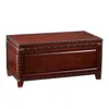 Hivvago 40" Brown Solid Wood And Metal Rectangular Coffee Table In Brown