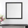 Hivvago 40" Gray Square Wood Framed Accent Mirror In Black
