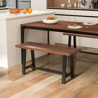 Hivvago 40 Inch Dining Bench 2 Person Entryway Shoe Bench With Metal ...