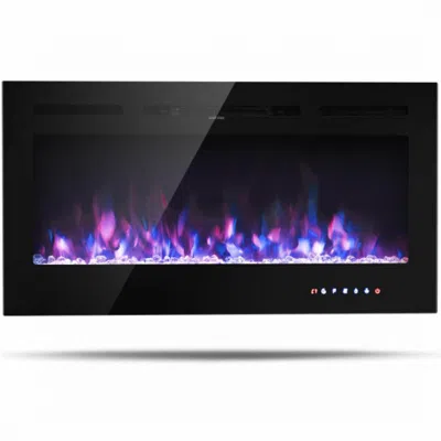 Hivvago 40-inch Electric Fireplace Recessed With Thermostat In Black