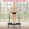 Hivvago 40 Inch Foldable Fitness Rebounder With Resistance Bands Adjustable Home-red