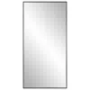 Hivvago 40 Inch Wood Wall Mirror, Rectangular Thin Frame, Black In Black