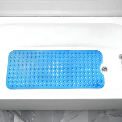 Hivvago 40" Translucent Blue Bubbles Non Slip Bathtub Mat