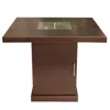 Hivvago 40000 Btu 30" Antiqued Bronze And Gold Steel Propane Square Fire Pit Table With Cover In Brown
