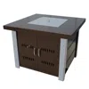 Hivvago 40000 Btu 38" Antiqued Bronze And Silver Steel Propane Square Fire Pit Table With Cover In Black