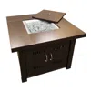 Hivvago 40000 Btu 38" Antiqued Bronze Steel Propane Square Fire Pit Table With Cover In Brown