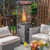 Hivvago 41 000 Btu Propane Patio Heater With Metal Hood-gray