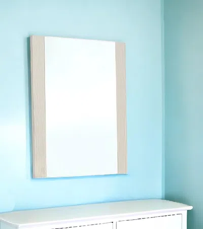 Hivvago 41" Beige Wood Framed Mounted Dresser Mirror In Transparent