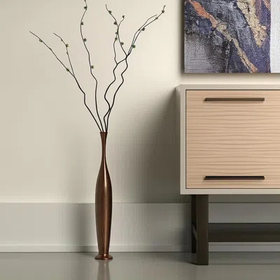 Hivvago 41" Burnished Brown Aluminum Floor Vase
