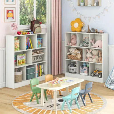 Hivvago 41 Inches 8-cube Freestanding Bookcase For Kids-white
