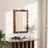 Hivvago 41.5 X 28 Inches Farmhouse Wall Mirror With Solid Wood Frame-brown