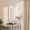 Hivvago 41.5 X 28 Inches Farmhouse Wall Mirror With Solid Wood Frame-white