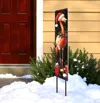 Hivvago 42" Black And Coral Solid Wood Christmas Flamingo Garden Stake In Black